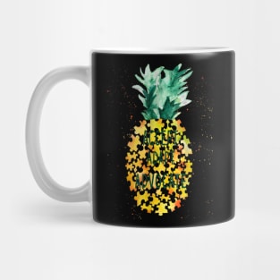 Accept Adapt Advocate Pineapple Piece Puzzle Autism Mug